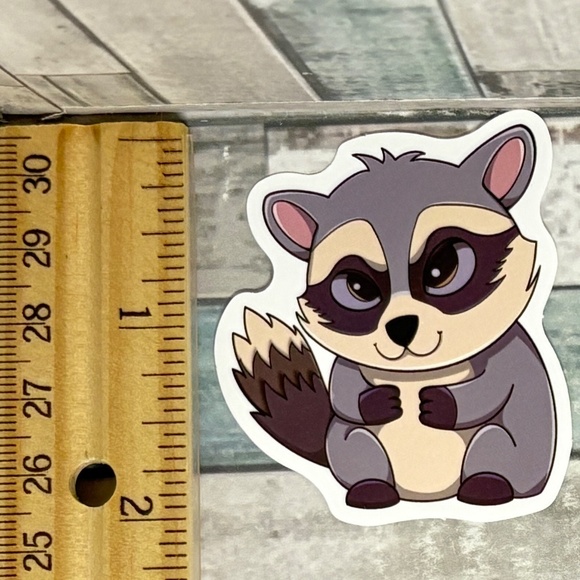 🌀10/$10🌀 Cartoon Raccoon Reusable Waterproof Vinyl Sticker Decal - Picture 1 of 1